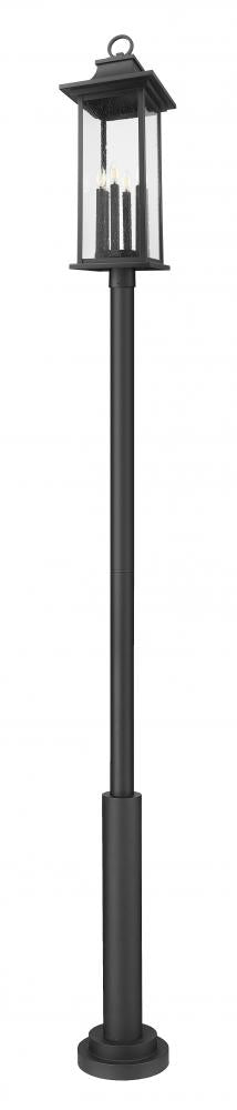 Z-Lite Tiberius 6 Light Outdoor Post Mounted Fixture in Black Finish Model: 5017PHXLR-5010P-BK