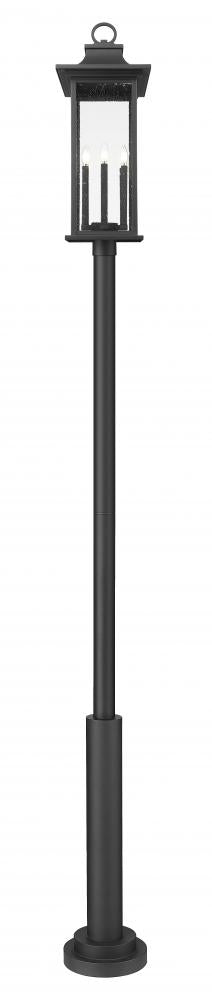 Z-Lite Tiberius 6 Light Outdoor Post Mounted Fixture in Black Finish Model: 5017PHXLR-5010P-BK