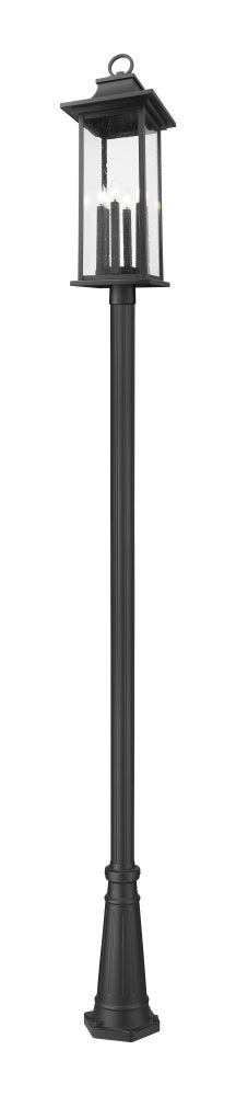 Z-Lite Tiberius 6 Light Outdoor Post Mounted Fixture in Black Finish Model: 5017PHXLR-519P-BK