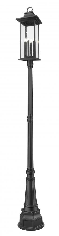 Z-Lite Tiberius 6 Light Outdoor Post Mounted Fixture in Black Finish Model: 5017PHXLR-564P-BK