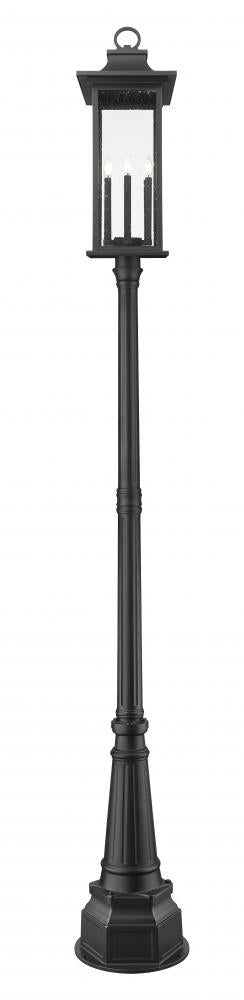 Z-Lite Tiberius 6 Light Outdoor Post Mounted Fixture in Black Finish Model: 5017PHXLR-564P-BK