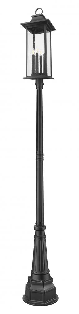 Z-Lite Tiberius 6 Light Outdoor Post Mounted Fixture in Black Finish Model: 5017PHXLR-564P-BK