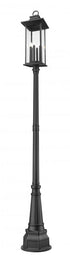 Z-Lite Tiberius 6 Light Outdoor Post Mounted Fixture in Black Finish Model: 5017PHXLR-564P-BK