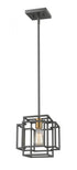 Z-Lite Titania 1 Light Pendant in Black + Brushed Nickel Finish Model: 454MP-BK-BN