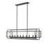 Z-Lite Titania 10 Light Linear Chandelier in Black + Brushed Nickel Finish Model: 454-54L-BK-BN