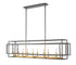 Z-Lite Titania 10 Light Linear Chandelier in Black + Brushed Nickel Finish Model: 454-54L-BK-BN