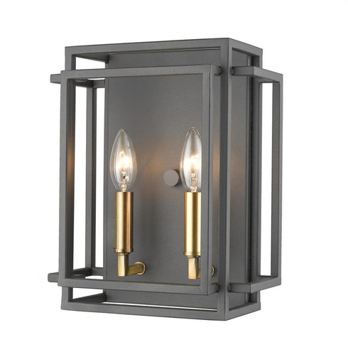 Z-Lite Titania 2 Light Wall Sconce in Black + Brushed Nickel Finish Model: 454-2S-BK-BN