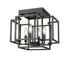 Z-Lite Titania 4 Light Flush Mount in Black + Brushed Nickel Finish Model: 454F-BK-BN