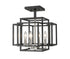 Z-Lite Titania 4 Light Semi Flush Mount in Black + Brushed Nickel Finish Model: 454SF-BK-BN