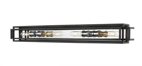Z-Lite Titania 4 Light Vanity in Black + Brushed Nickel Finish Model: 454-4V-BK-BN