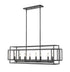 Z-Lite Titania 8 Light Linear Chandelier in Black + Brushed Nickel Finish Model: 454-44L-BK-BN