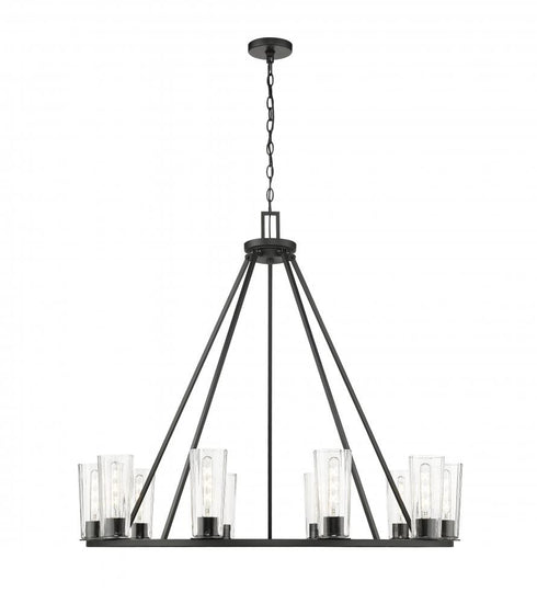 Z-Lite Titus 10 Light Chandelier in Matte Black Finish Model: 826-10MB