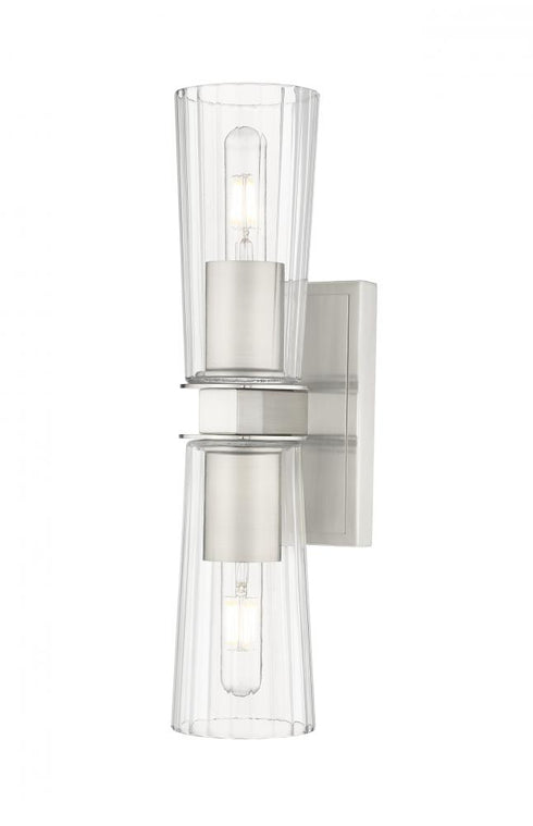 Z-Lite Titus 2 Light Wall Sconce in Brushed Nickel Finish Model: 826-2S-BN