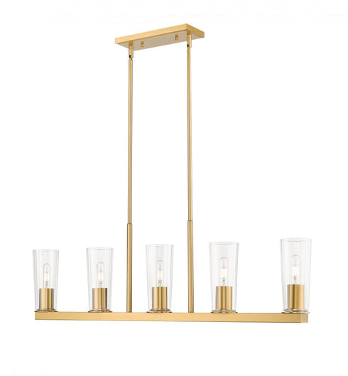Z-Lite Titus 5 Light Linear Chandelier in Matte Black Finish Model: 826-5L-MB
