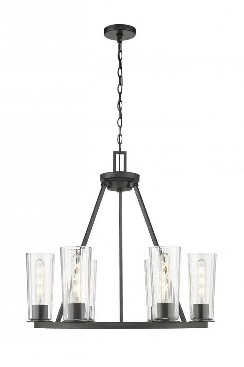 Z-Lite Titus 6 Light Chandelier in Matte Black Finish Model: 826-6MB