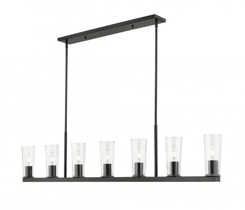 Z-Lite Titus 7 Light Linear Chandelier in Matte Black Finish Model: 826-7L-MB