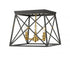 Z-Lite Trestle 3 Light Flush Mount in Antique Silver Finish Model: 447F14-AS