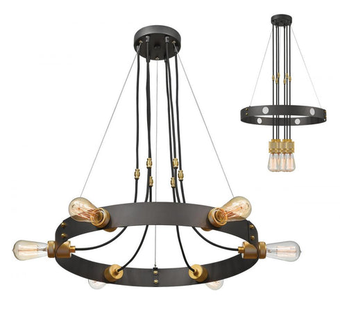 Z-Lite Troubadour 6 Light Chandelier in Bronze Finish Model: 8001-6C-BRZ