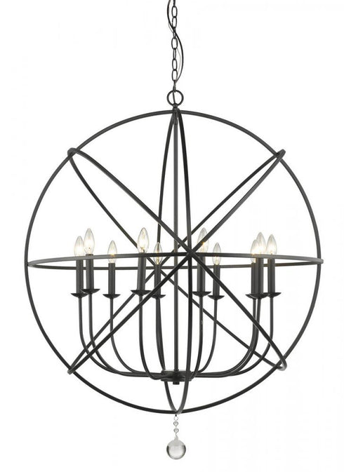 Z-Lite Tull 10 Light Chandelier in Matte Black Finish Model: 458-36MB
