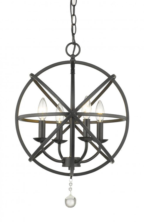 Z-Lite Tull 4 Light Chandelier in Matte Black Finish Model: 458-16MB