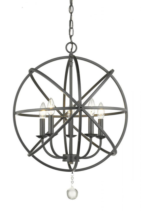 Z-Lite Tull 5 Light Chandelier in Matte Black Finish Model: 458-20MB