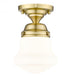 Z-Lite Vaughn 1 Light Flush Mount in Brushed Nickel Finish Model: 735F1-BN