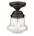 Z-Lite Vaughn 1 Light Flush Mount in Brushed Nickel Finish Model: 735F1-BN