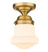 Z-Lite Vaughn 1 Light Flush Mount in Brushed Nickel Finish Model: 735F1-BN