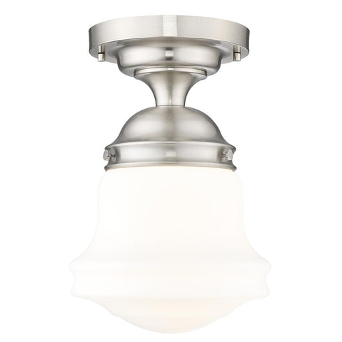 Z-Lite Vaughn 1 Light Flush Mount in Brushed Nickel Finish Model: 735F10-BN