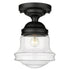 Z-Lite Vaughn 1 Light Flush Mount in Brushed Nickel Finish Model: 735F10-BN