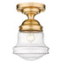 Z-Lite Vaughn 1 Light Flush Mount in Brushed Nickel Finish Model: 735F10-BN