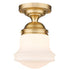 Z-Lite Vaughn 1 Light Flush Mount in Brushed Nickel Finish Model: 735F10-BN