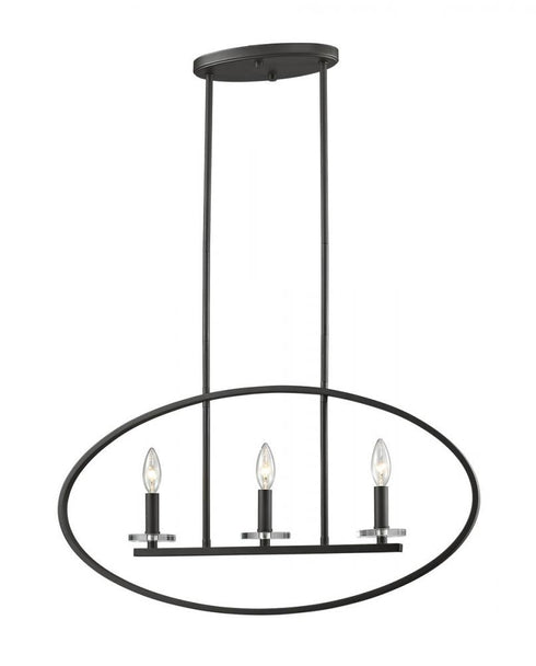 Z-Lite Verona 3 Light Linear Chandelier in Brushed Nickel Finish Model: 2010-3L-BN