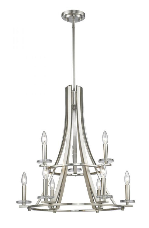 Z-Lite Verona 9 Light Chandelier in Brushed Nickel Finish Model: 2010-9BN