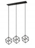 Z-Lite Vertical 3 Light Linear Chandelier in Matte Black + Brushed Nickel Finish Model: 478-3L-MB-BN
