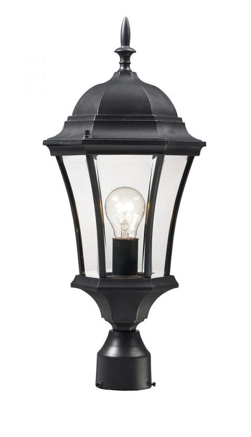 Z-Lite Wakefield 1 Light Outdoor Post Mount Fixture in Black Finish Model: 522PHM-BK