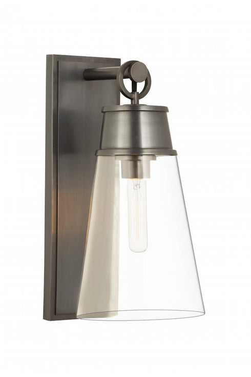Z-Lite Wentworth 1 Light Wall Sconce in Brushed Nickel Finish Model: 2300-1SL-BN