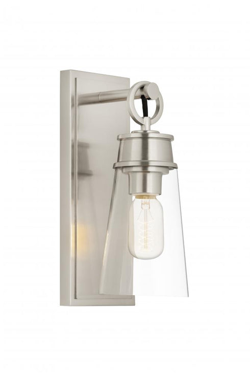 Z-Lite Wentworth 1 Light Wall Sconce in Brushed Nickel Finish Model: 2300-1SS-BN