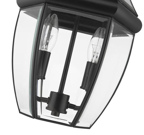 Z-Lite Westover 2 Light Outdoor Chain Mount Ceiling Fixture in Black Finish Model: 580CHM-BK