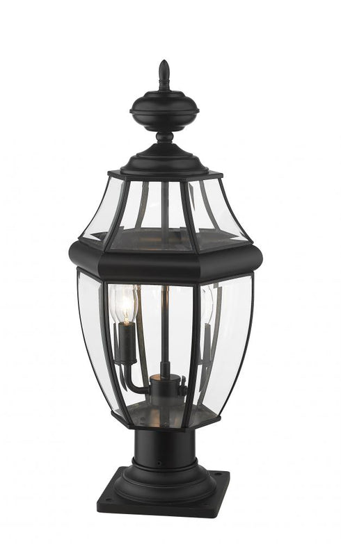 Z-Lite Westover 2 Light Outdoor Pier Mounted Fixture in Black Finish Model: 580PHM-533PM-BK