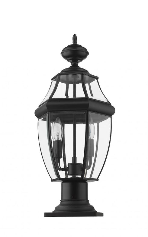 Z-Lite Westover 2 Light Outdoor Pier Mounted Fixture in Black Finish Model: 580PHM-533PM-BK