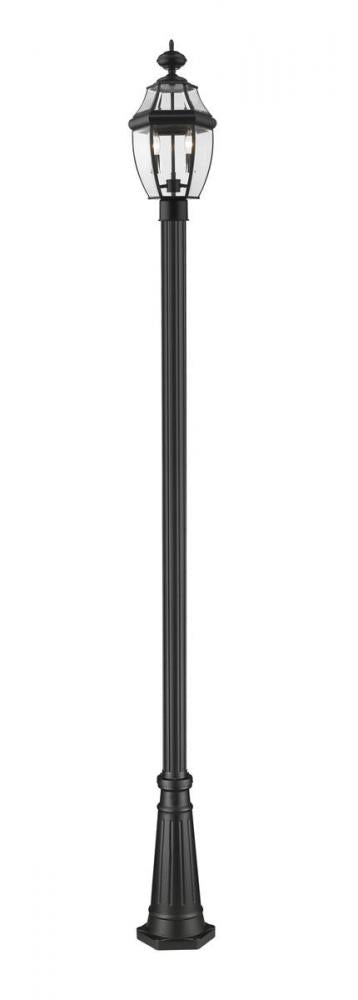 Z-Lite Westover 2 Light Outdoor Post Mounted Fixture in Black Finish Model: 580PHM-519P-BK