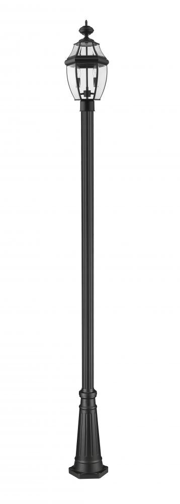 Z-Lite Westover 2 Light Outdoor Post Mounted Fixture in Black Finish Model: 580PHM-519P-BK