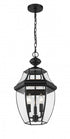 Z-Lite Westover 3 Light Outdoor Chain Mount Ceiling Fixture in Black Finish Model: 580CHB-BK