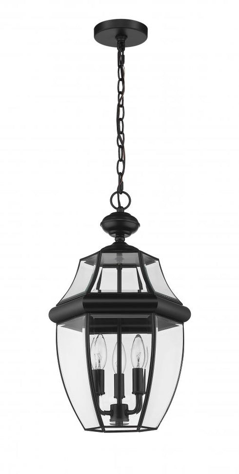 Z-Lite Westover 3 Light Outdoor Chain Mount Ceiling Fixture in Black Finish Model: 580CHB-BK