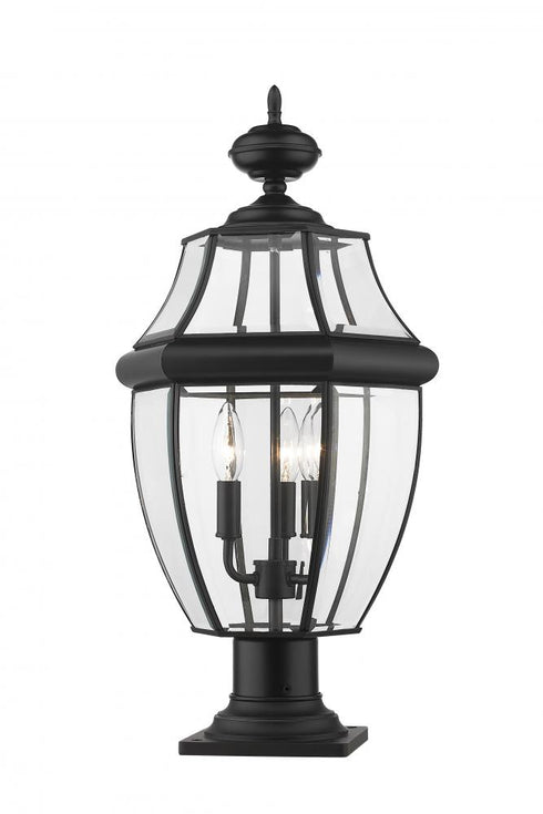Z-Lite Westover 3 Light Outdoor Pier Mounted Fixture in Black Finish Model: 580PHB-533PM-BK