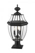 Z-Lite Westover 3 Light Outdoor Pier Mounted Fixture in Black Finish Model: 580PHB-533PM-BK