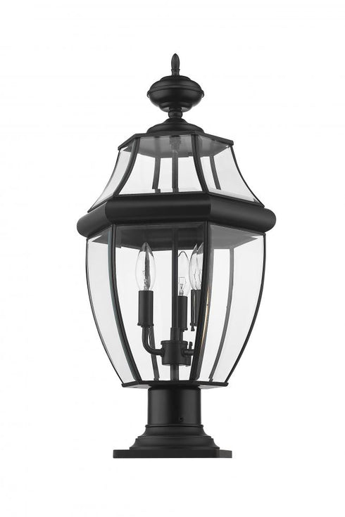 Z-Lite Westover 3 Light Outdoor Pier Mounted Fixture in Black Finish Model: 580PHB-533PM-BK