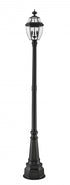 Z-Lite Westover 3 Light Outdoor Post Mounted Fixture in Black Finish Model: 580PHB-564P-BK