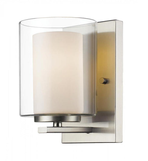 Z-Lite Willow 1 Light Wall Sconce in Brushed Nickel Finish Model: 426-1S-BN